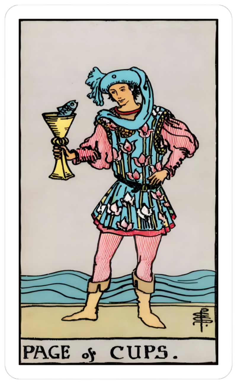 page of cups card